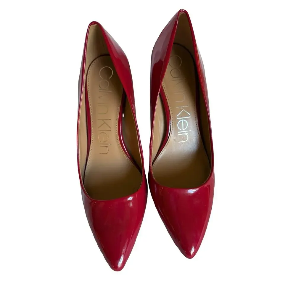 Calvin Klein Heels Size 10 Red Kamara Pump Classic 4